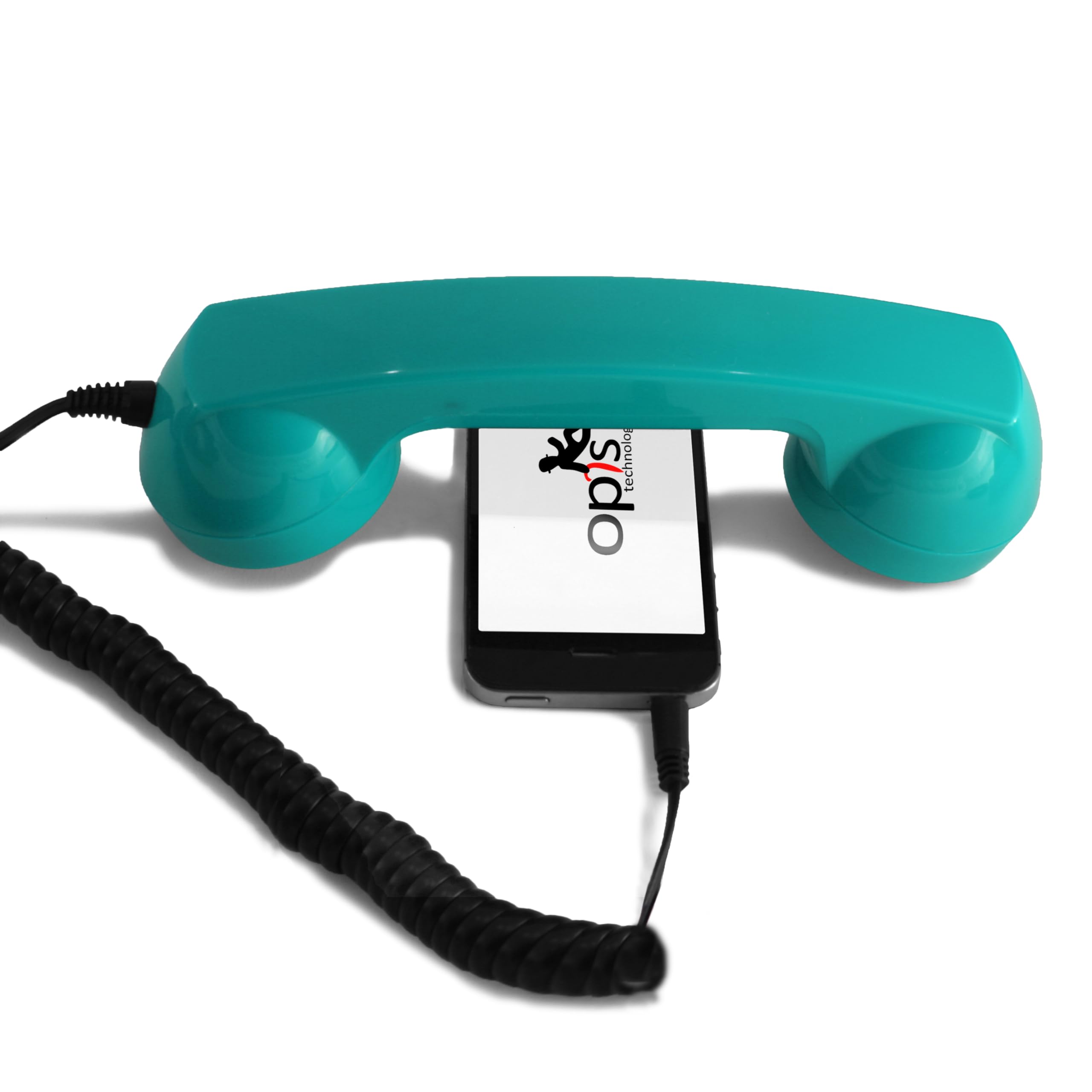 Opis 60s Micro: Retro Phone Handset/USB Handset/Phone Receiver - Retro Telephone for Cell/Mobile (Turquoise)