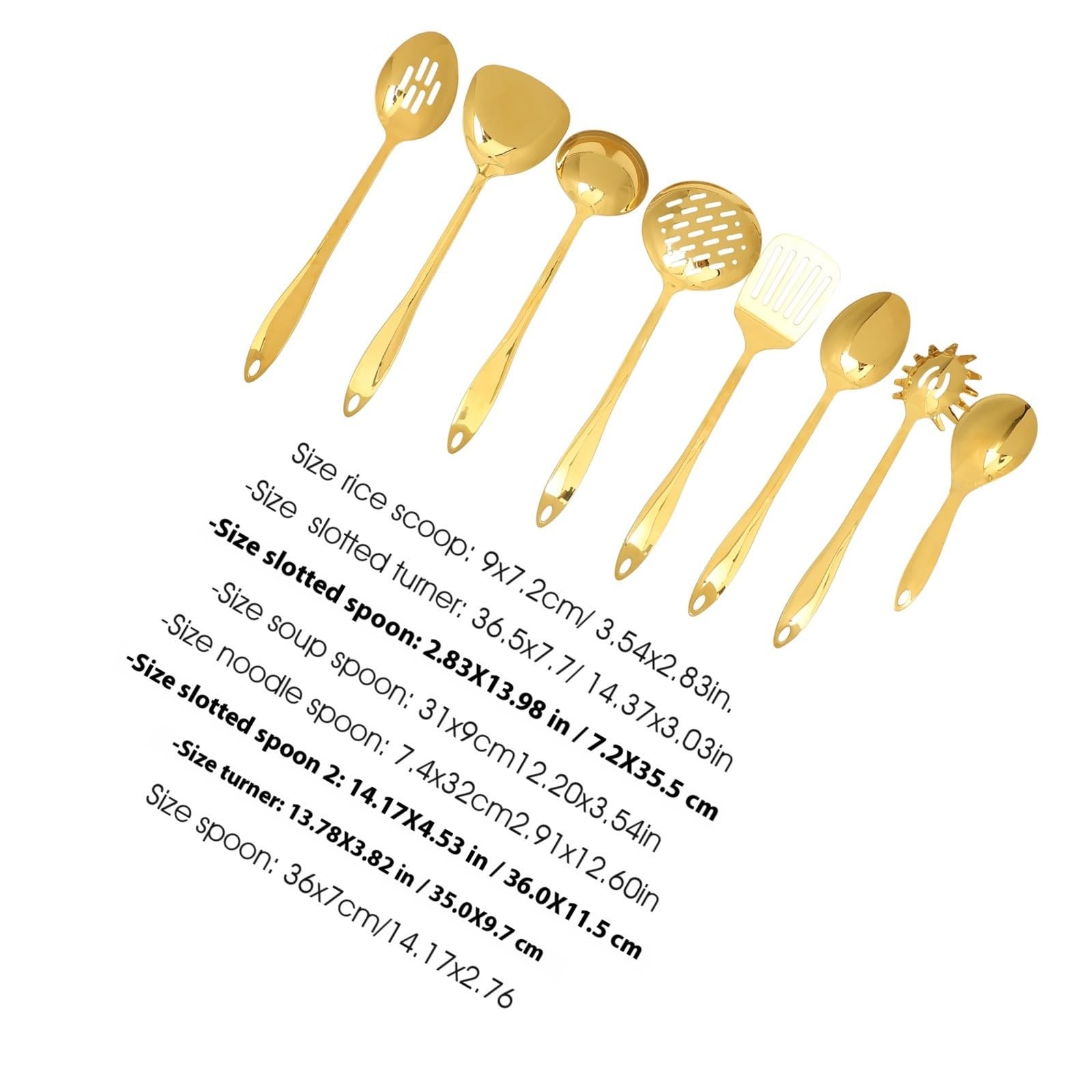 Edelstahl Küchenutensilien Satz in Gold mit Praktischem Design und Aufhängeöffnung 1 Satz Kochutensilien für Vielseitige Küchenanwendungen