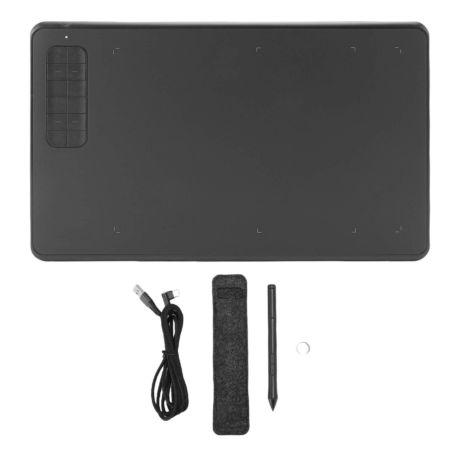 Ausla Tablet Graficzny Tablet Graficzny ABS 10x6 Cali z 8192 Poziomami Nacisku 12 Klawiszy Skrótu Pióro Bez Baterii do Sztuki Cyfrowej Nauczanie Online Praca Zdalna
