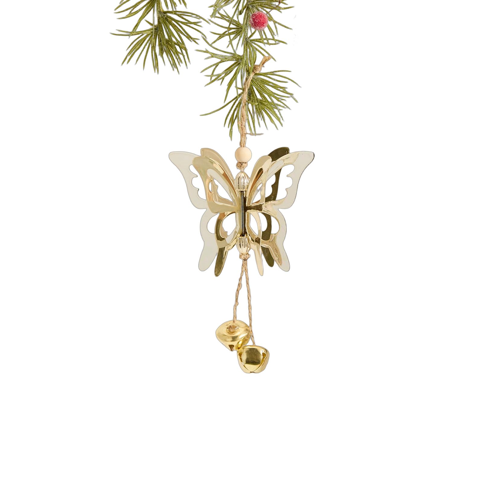 carotoe Metal Butterfly/Bells/Snowflake/Flower Hanging Ornament for Christmas Tree Mantels Wreath Garden Festival Decoration Iron Butterfly Ornament