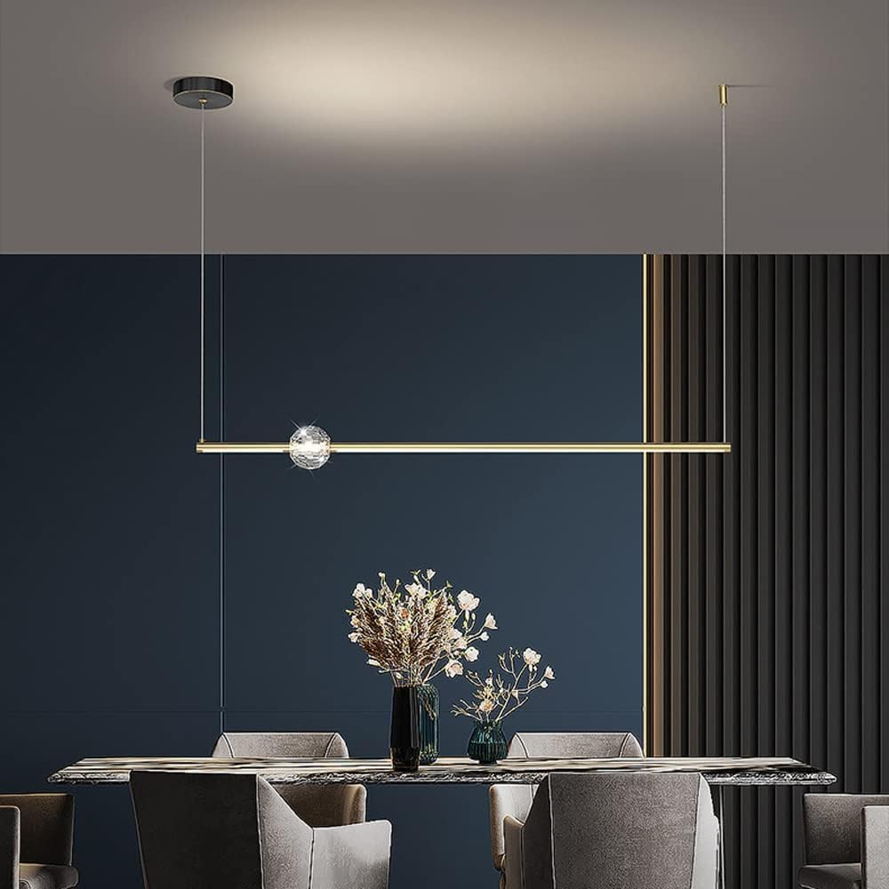Lampadario a Sospensione di Lusso Moderno in Cristallo per la casa, a LED dimmerabile, apparecchio a Sospensione Nordico per Tavolo da Pranzo e Soggiorno, Lampada a Sospensione Reg