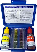 Estojo De Teste Medidor PH e Cloro Para Manutenção e Limpeza de Piscina Água Cristalina Verão