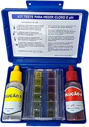 Estojo De Teste Medidor PH e Cloro Para Manutenção e Limpeza de Piscina Água Cristalina Verão