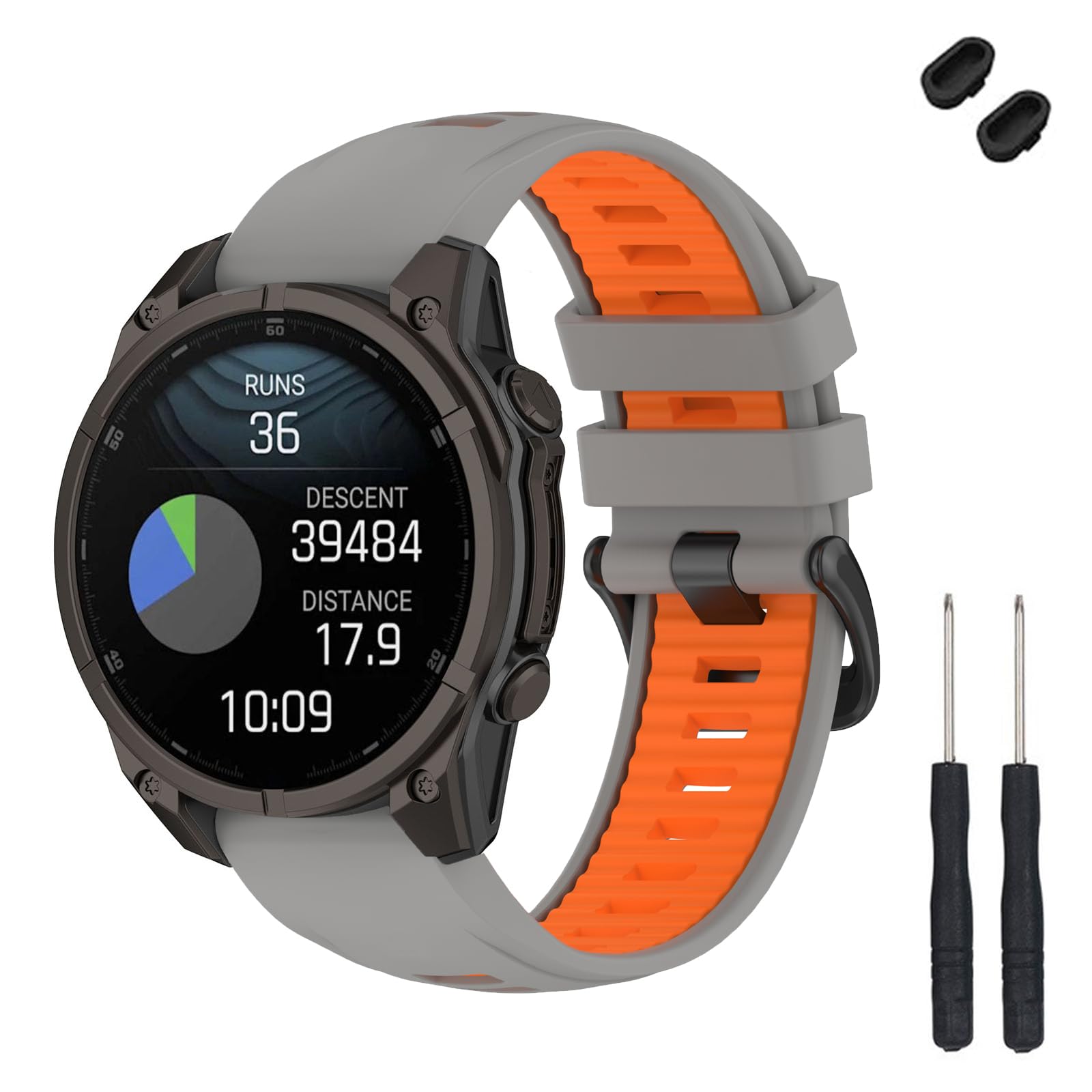 TopPerfekt 20mm Uhrenarmband Kompatibel mit Garmin Fenix 8 43mm, Weiches Silikon Ersatzarmband für Descent Mk3/Mk3i 43mm/Fenix 7S/6S/5S/Instinct 2S Smart Watch für Frauen Männer