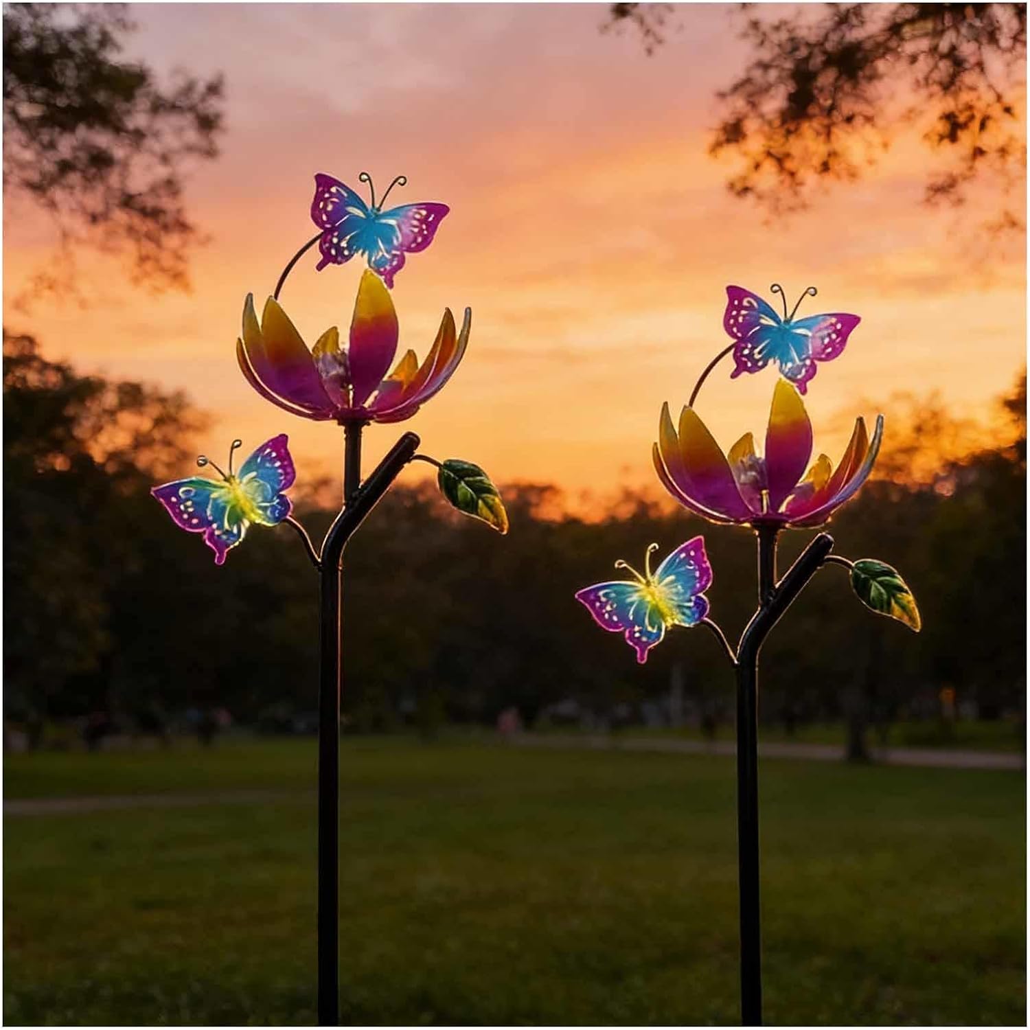 Wind Spinners, 46 inch/117cm Wind Spinner Yard 360° Metal Windmills, Yard Spinners for Outdoor Patio Lawn Yard and Garden Decor,B（2Packs）