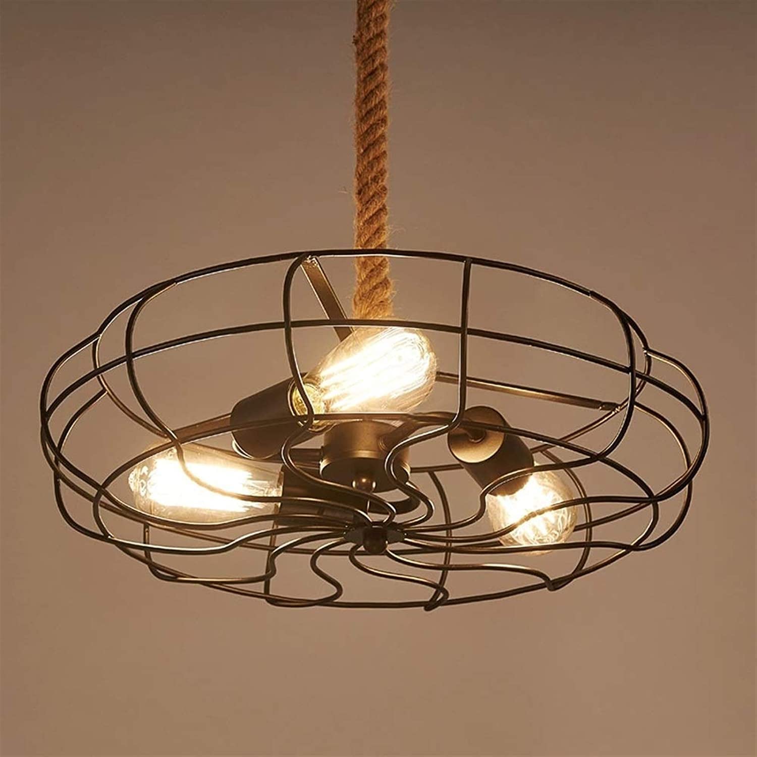 Lustre à roue E27 suspension vintage métal noir pour éclairer table sombre