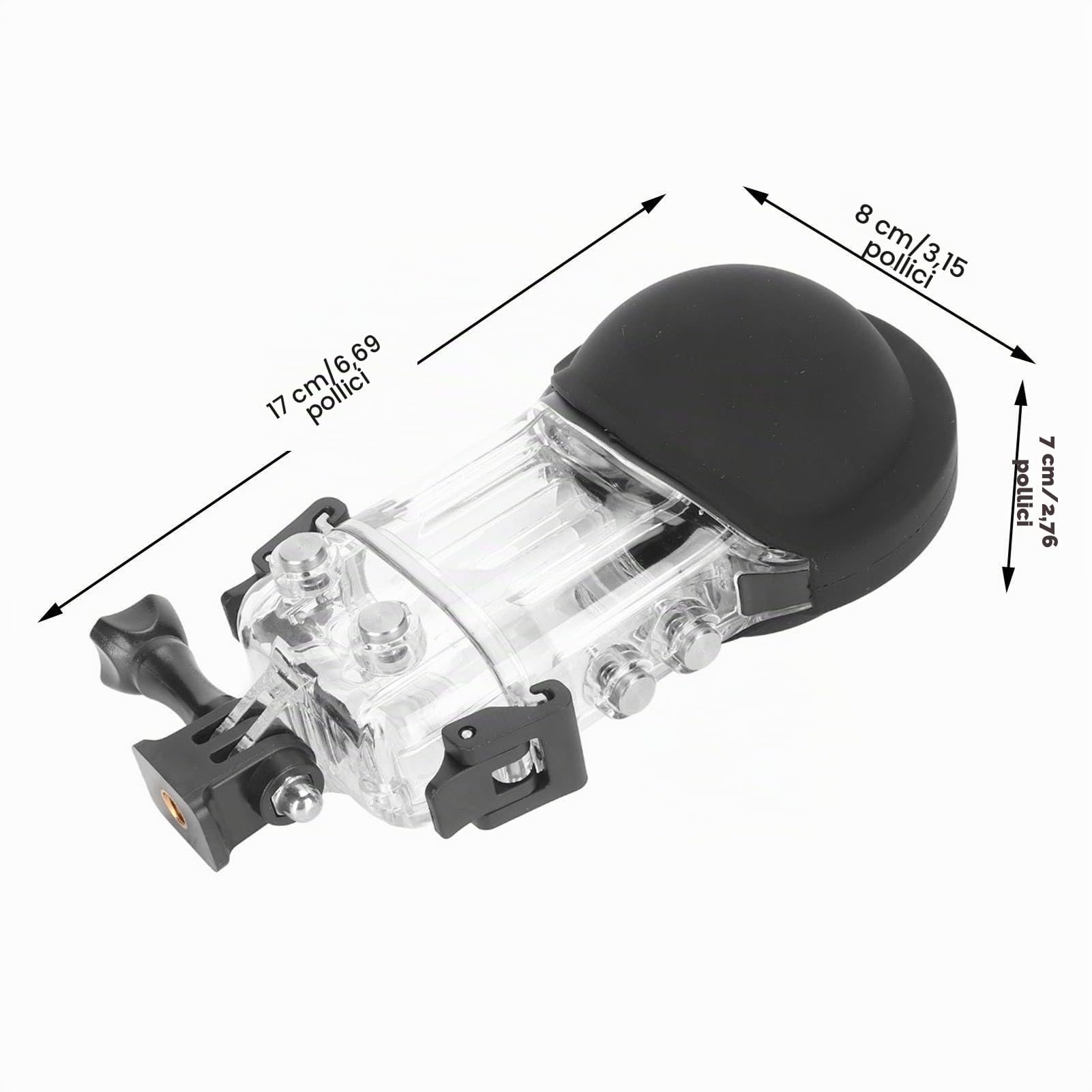 Custodia Impermeabile per Action Camera, Custodia Protettiva Subacquea IPX8 50M con Staffa e Accessori per Fotografia Subacquea