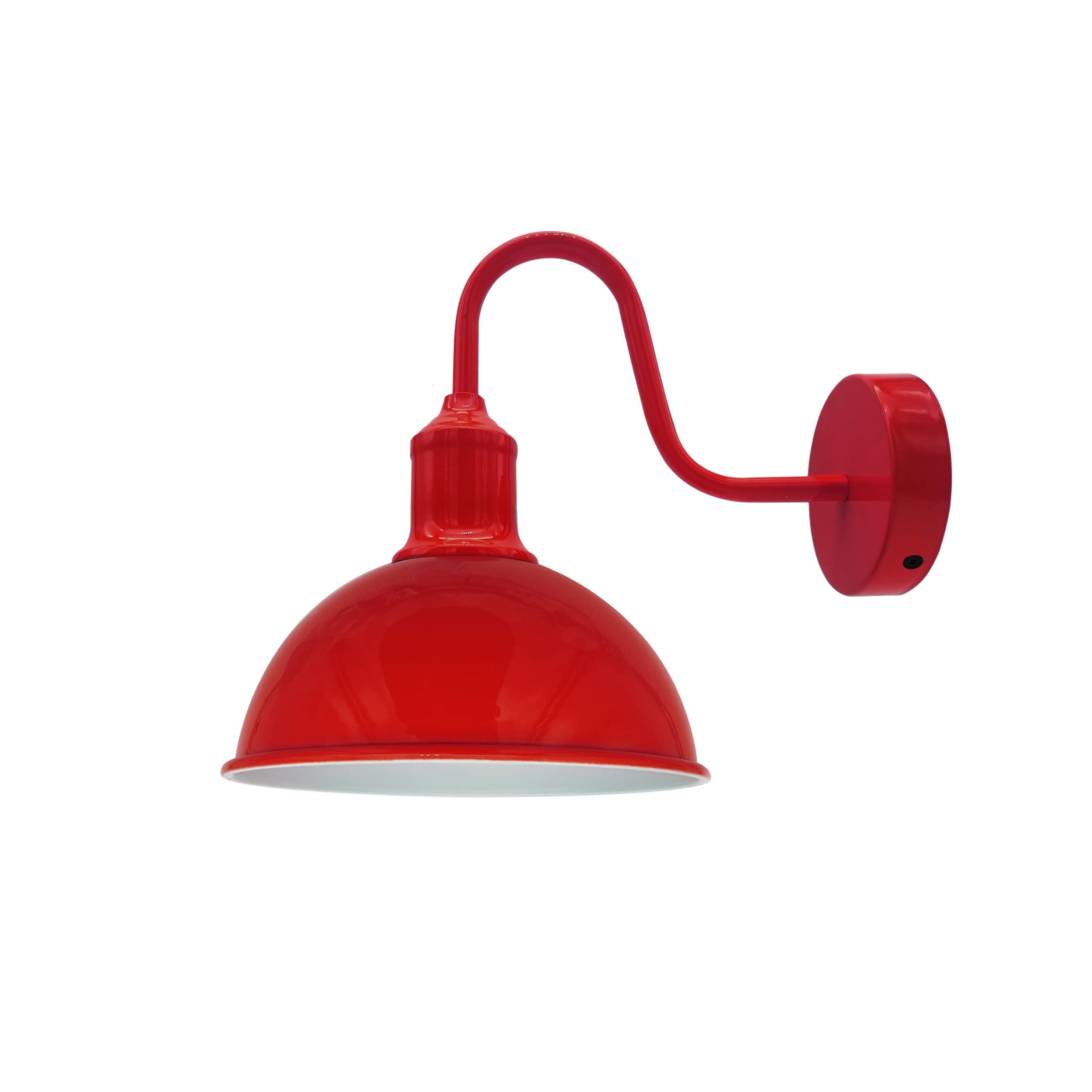 LEDSone Modern Industrial Swan Neck Metal Arm E27 Sconce Wall Light Set Fixture for Living Room Dining Room Kitchen. (Red, with Bulb)