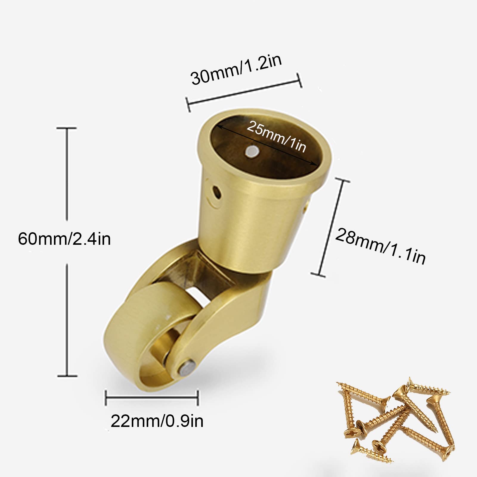 Rotelle girevoli, Set di 4 pezzi mobili in stile vintage con tazza girevole rotonda in ottone antico