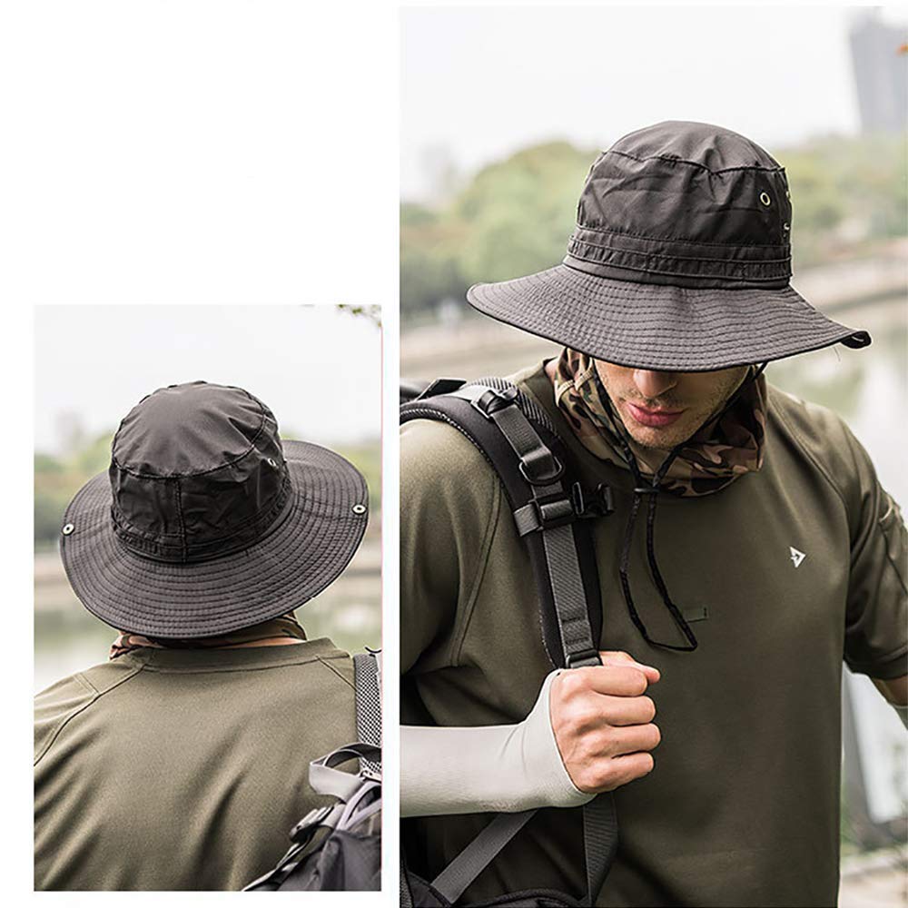 GUSTAVE Bucket Hat UPF 50 Waterproof Wide Brim Trekking Black One Size