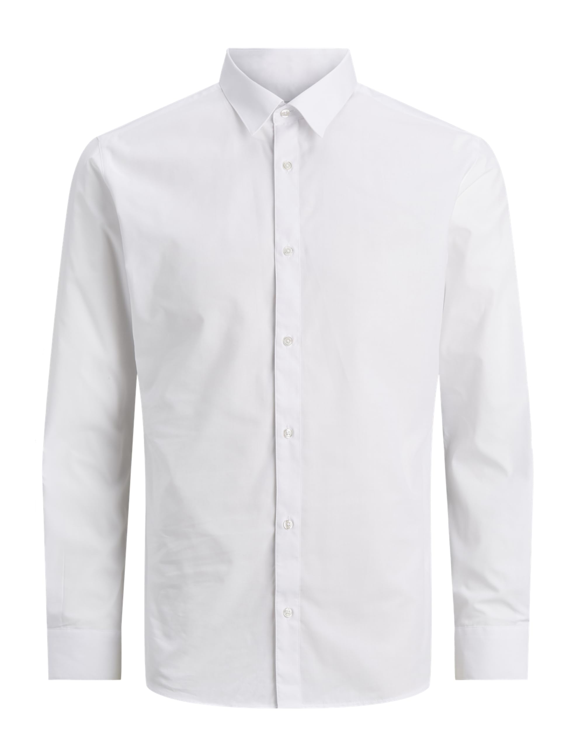 JACK&JONES PLUS Men's JJJOE Shirt LS Plain PS, White, 4XL