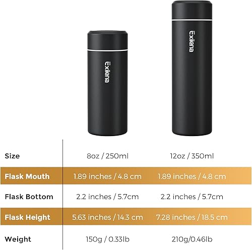 Miniatura 6 de Botella de agua pequeña aislada de 12 onzas líquidas, mini botella de agua aislada para bebidas frías y calientes, perfecta botella de agua pequeña