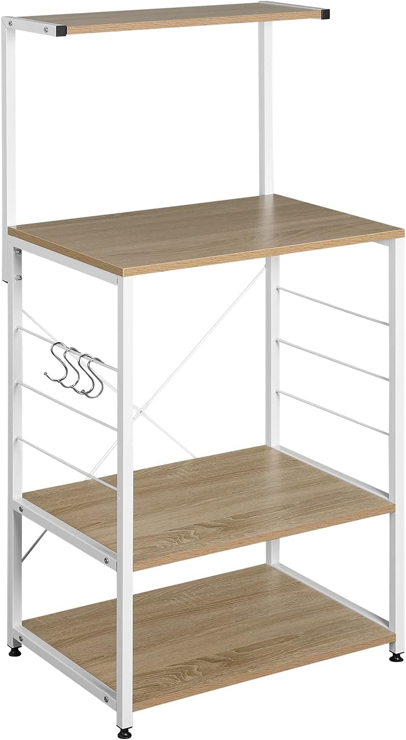 VASAGLE Scaffale Cucina, Mobile Cucina, Scaffale per Microonde, 6 Ripiani, 6 Ganci, Struttura in Acciaio, Stile Industriale, 40 x 80 x 167 cm, Grigio Antracite e Nero Inchiostro KKS019B22