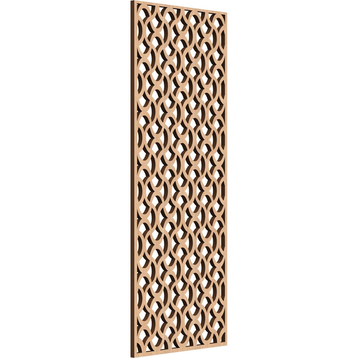 Resort Decorative Pierced Fretwork Wood Wall Panels, 9 3/8"W x 24 3/8"H x 1/4"T, Hickory