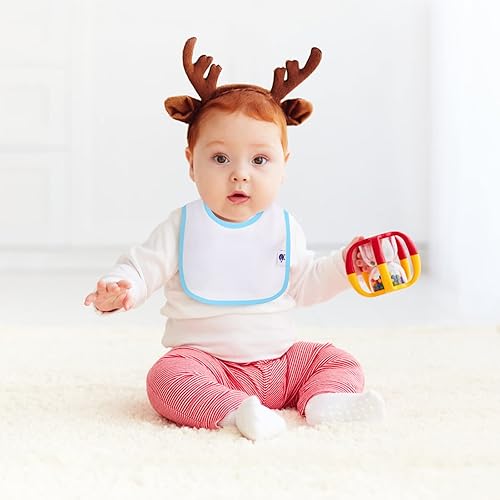 Miniatura 5 de Baberos impermeables para niñas, niños, babero unisex de algodón sólido de punto para bebés