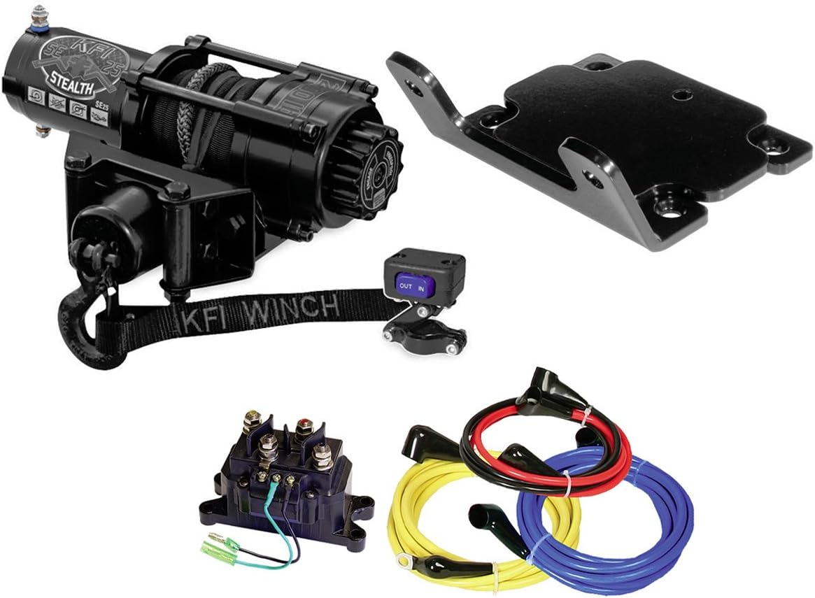 KFI Combo Kit - SE25 2500 lb Stealth Winch & Winch Mount - Compatible/Replacement for 2004-2009 Yamaha Bruin 350/400