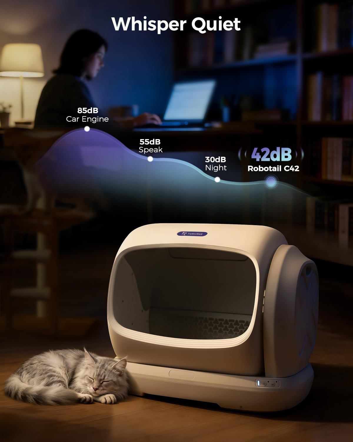 Self Cleaning Cat Litter Box Automatic Cleaning, XXXL Extra Large Electric Auto Litter Box for Multiple Cats, Smart Litter Tray with Anti-Pinch, APP Control, Odor-Free, Includes Liners - image 7