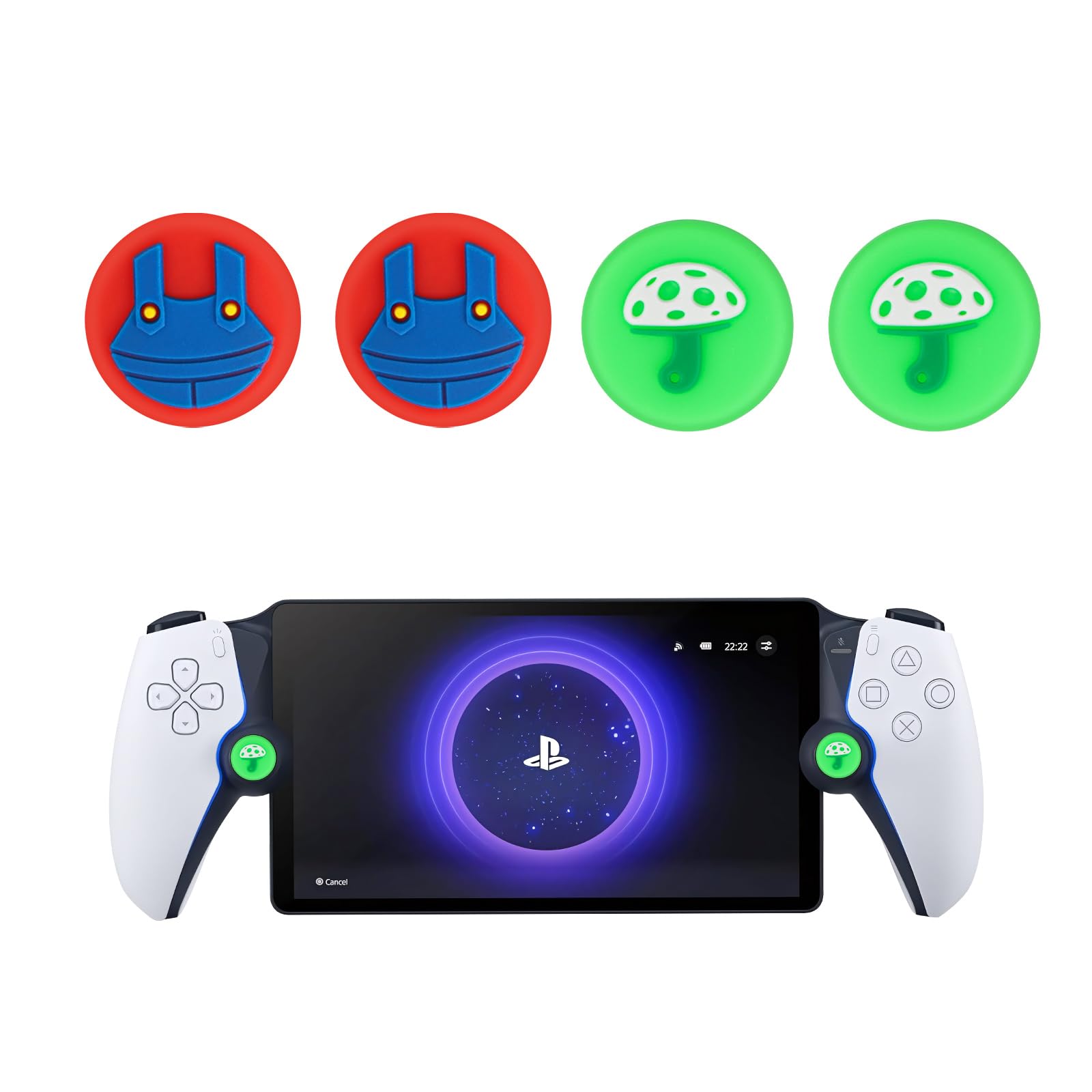 Qoosea for Sony Playstation Portal Thumb Grips Cover Non-Slip Silicone Joystick Caps PS5 Portal Analog Stick Caps Portal Remote Player Grip Button Caps Covers 2 Pairs (4 pcs)