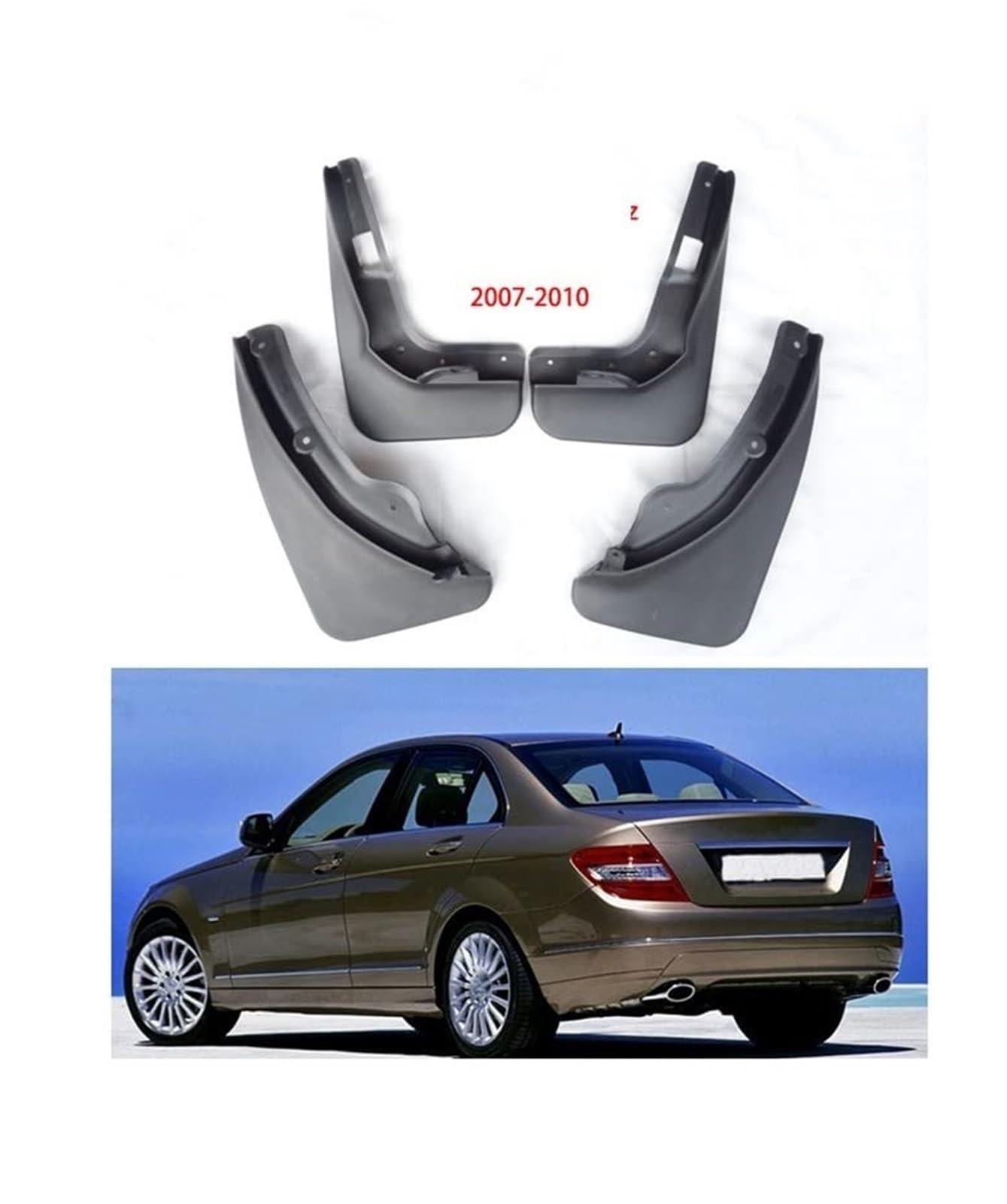 Błotniki samochodowe Splash błotniki, dla mercedesa, Benz, klasa C W204 2007 2008 2009 2010 błotnik Zestaw nakrętek piasty koła blokującego