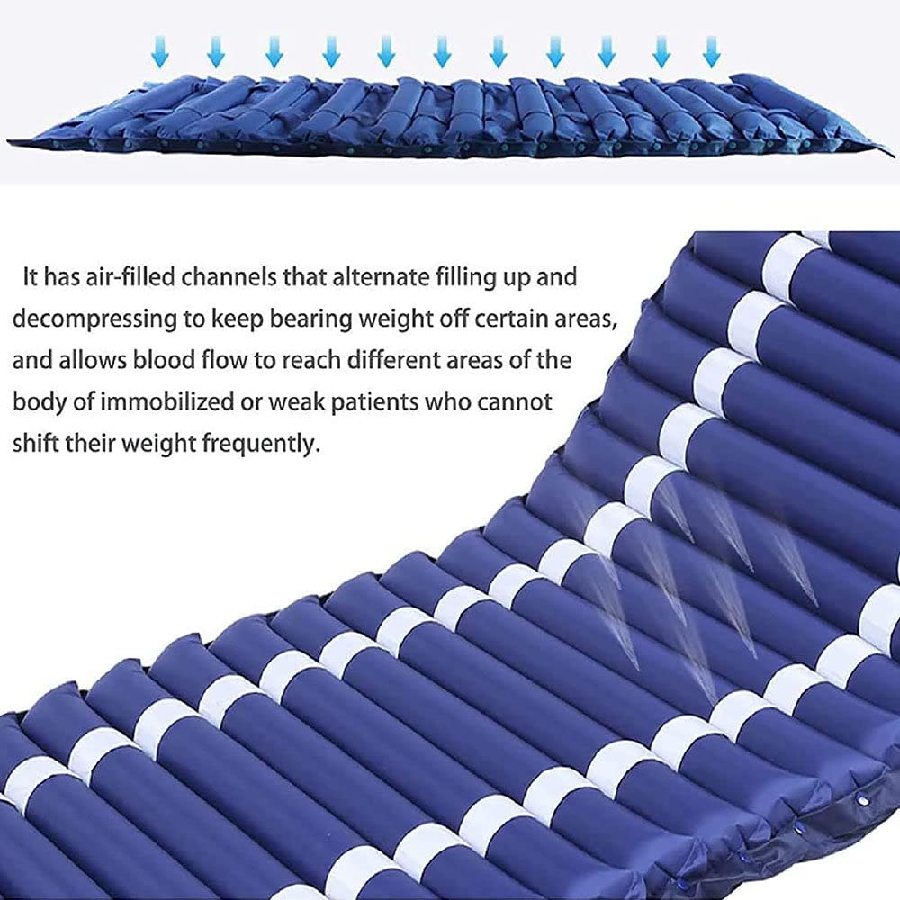 Colchón antiescaras Aire alternante, con Motor compresor, para escaras Grado I, Úlceras por Presión Y Dolor Presión, Incluye Bomba Eléctrica,200 * 90 CM,Mattress