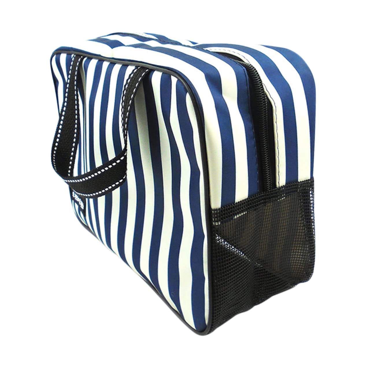 TOPBATHY 3pezzi Borsa Da Strisce Blu e Bianche Capacità Borsa Cosmetica Portatile Accessorio Per Bagno e Viaggi