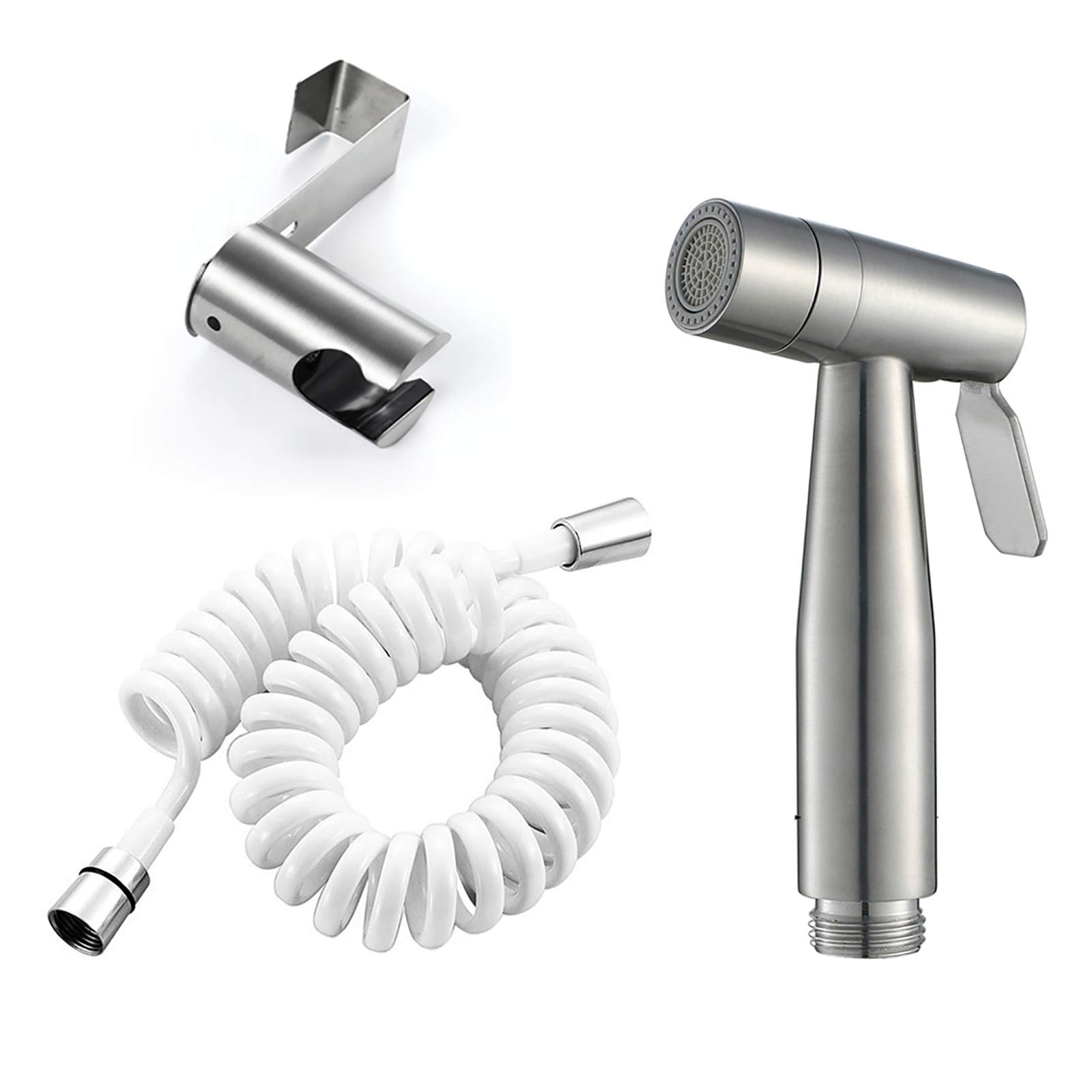 Hand-Bidet-Sprühgerät for Toilette, 2-Modus-Wassertuch-Windel-Sprühset, Edelstahl-Toilettenhalterung, Badezimmer-Bidet-Sprühset mit Halter for Damenhygiene, Edelstahlschlauch ( Color : Spring Hose )