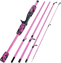 Vara de pesca Sougayilang 2PC Vara de fundição, vara de pesca leve de fibra de carbono