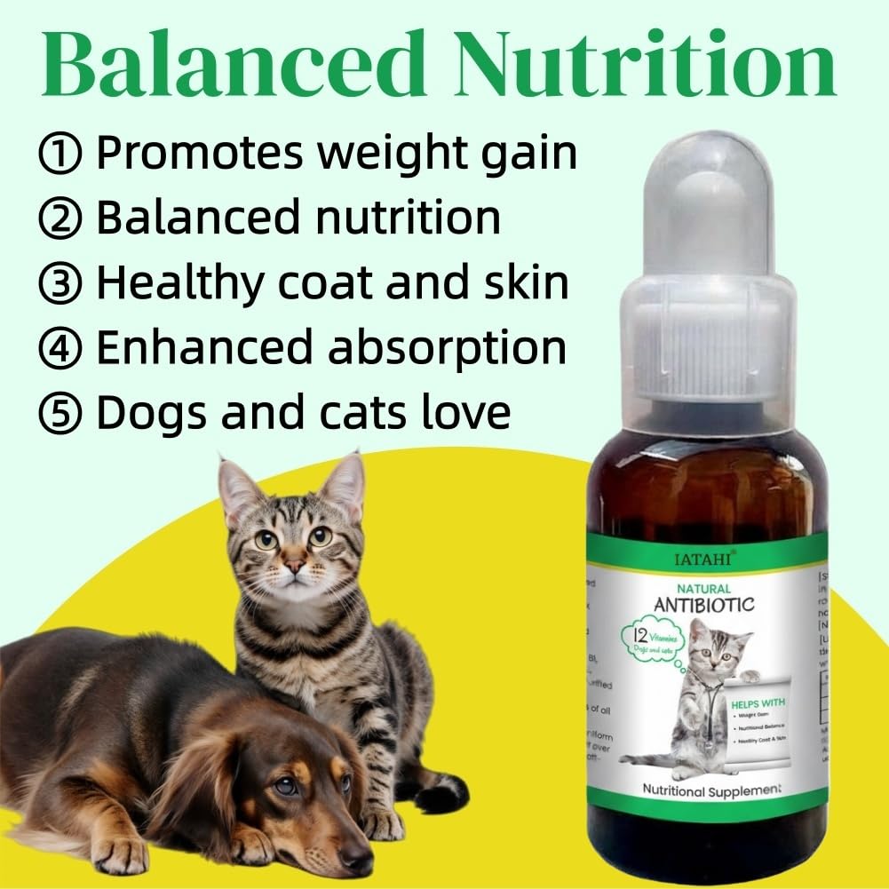 Antibióticos para Gatos,3pcs Antibióticos Naturales para Gatos,Gotas Antibióticas para Gatos,Antibióticos para Mascotas Que Alivian la Picazón