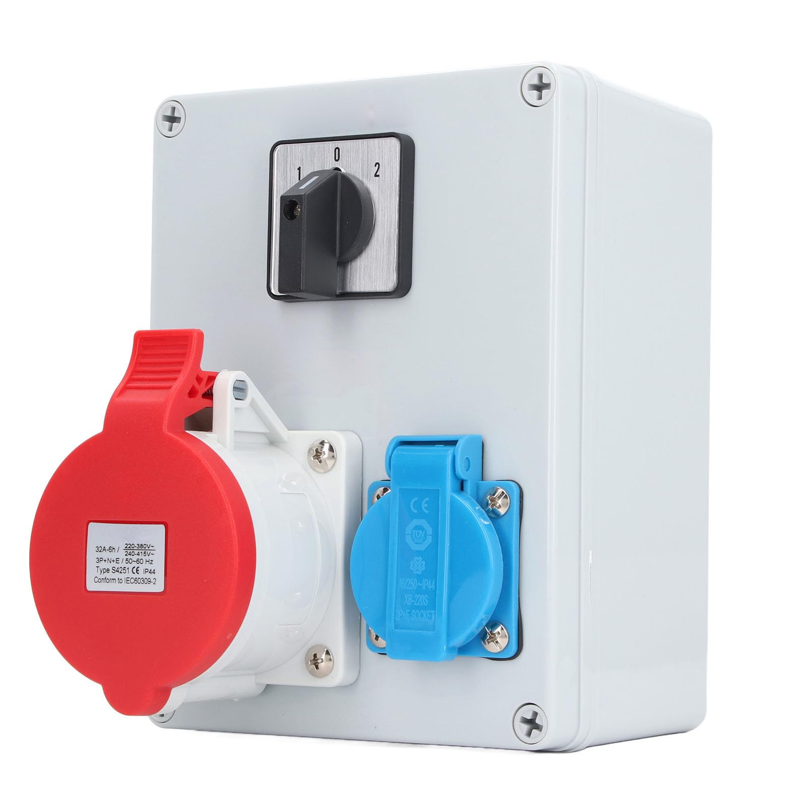 Caja de Alimentación de Enchufe de Pared CEE A Prueba de Agua IP44 con Amplia Aplicación, Carcasa de ABS Resistente, Interruptor Principal de Enchufe de la UE de CA 250 V 16 A para Uso