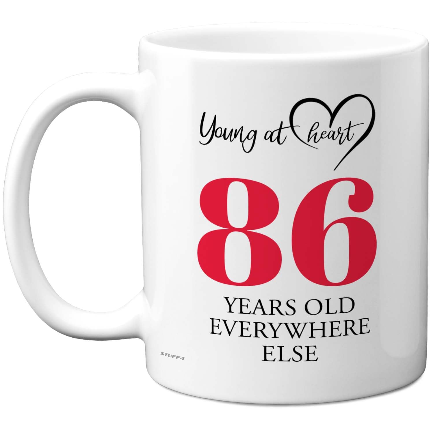 86th Birthday Gifts for Women Men, Cheeky Novelty Mug Young at Heart, Gag Joke Gifts, Perfect Funny Mugs for Eighty-Six Eighty-Sixth Birthday Present, 11oz Ceramic Coffee Mugs