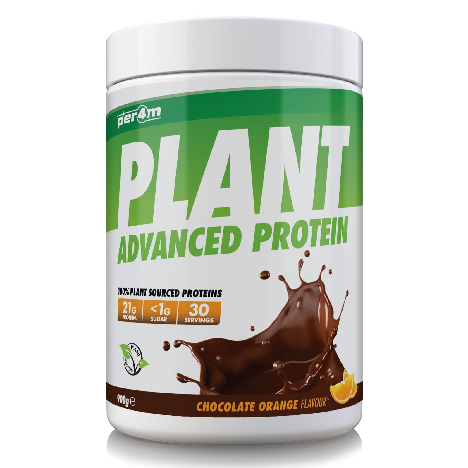 per4mPlant Protein Matrix | 30 Servings of High Protein | Plant Shake with Amino Acids | for Optimal Nutrition When Training | Low Sugar Gym Supplements (Choc Orange, 900g)
