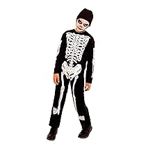 Rubies Costume Skelito per bambino e bambina, Tuta stampato e cappuccio, Ufficiale, Scheletro, Skeletons per Halloween, Feste e Cosplay, L (8 -10 anni)