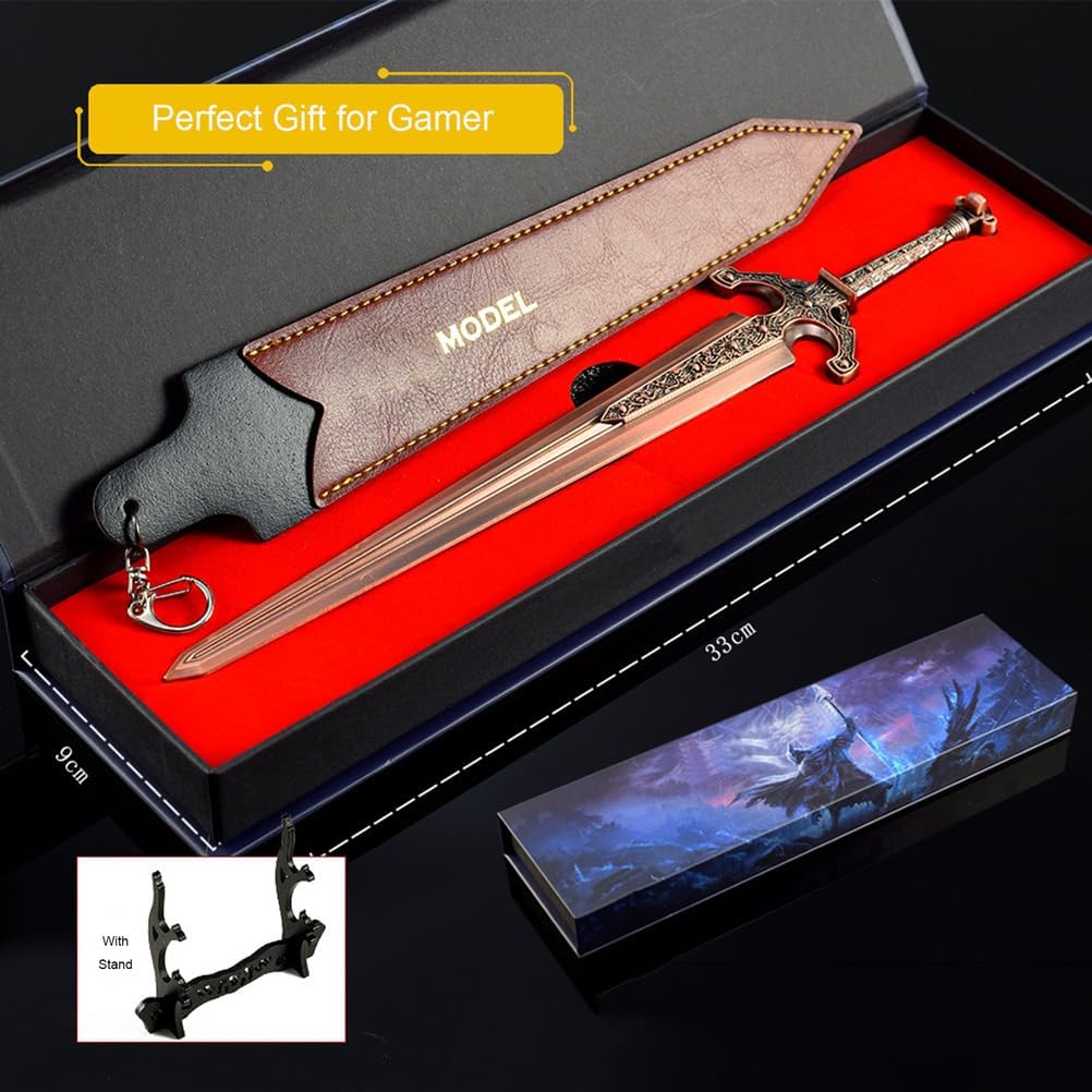 Elden Ordovis's Greatsword Model - 30Cm/11.8In, Full Metal, Gaming Collectible Figurines Desktop Ornaments, Decorations, Birthday Gift for Game Lovers with Gift Box