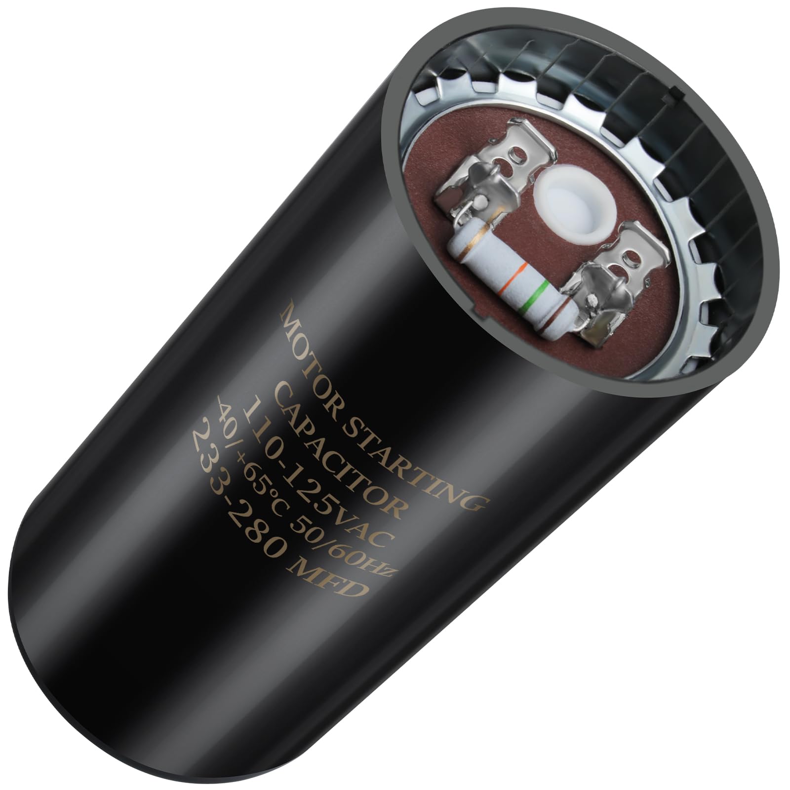 233-280 uf/MFD 110-125V VAC 50/60 Hz AC Electric Round Start Capacitor Universal Replacement for Electric Motor Applications