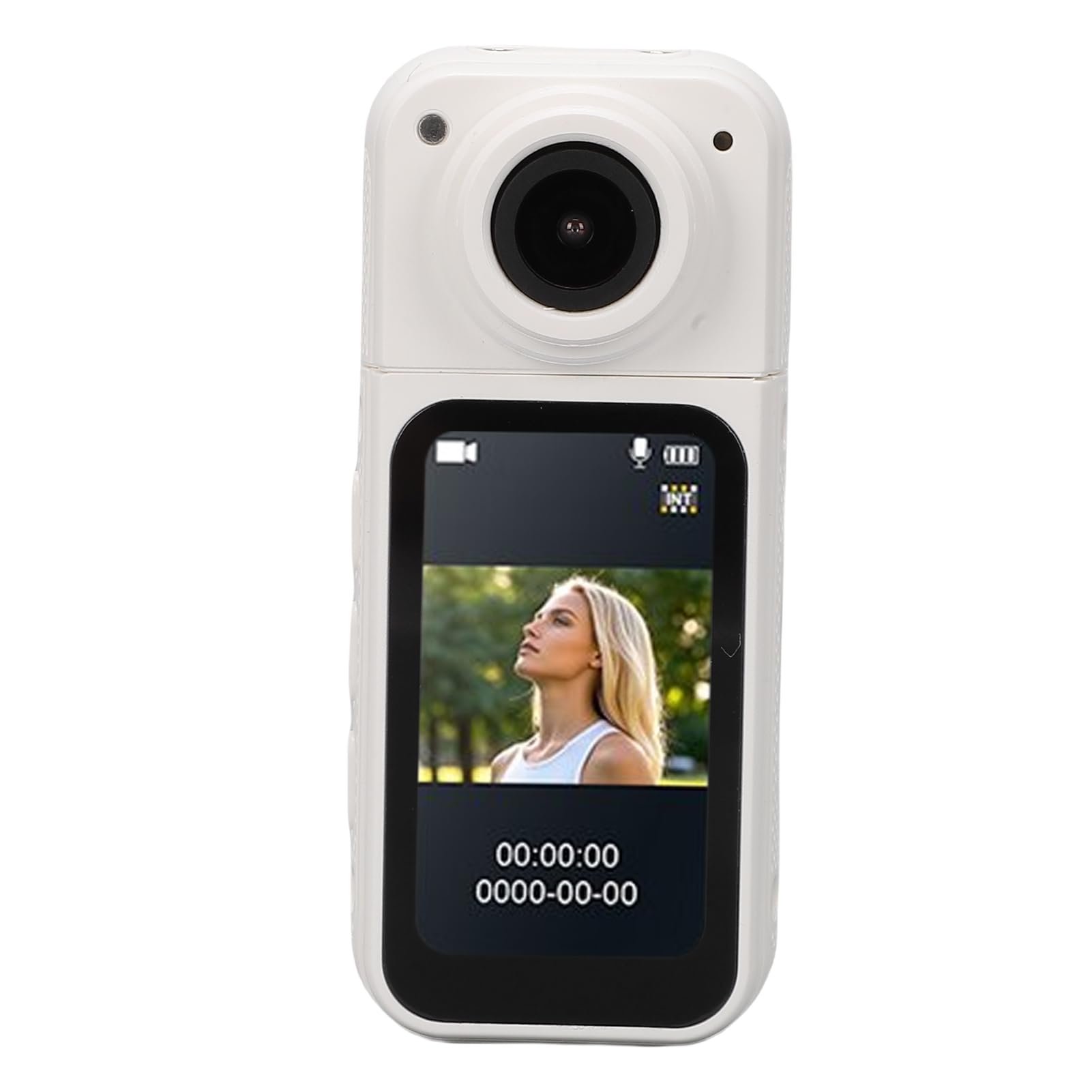 Wearable Camera Body Worn Cam Wearable Cam 2.7K 12MP 170 Wide Angle Magnetic Design 1.47 Inch Color Screen with 350mAh Battery & Charging Case (White)-image-16