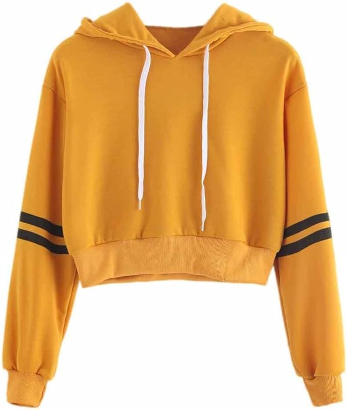 Yellow sweatshirt crop top Clearance