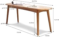 Vista 2 de LLS Banco de madera para interiores, banco de comedor de madera maciza para comedor, entrada, dormitorio, banco de cocina de roble de 39.37