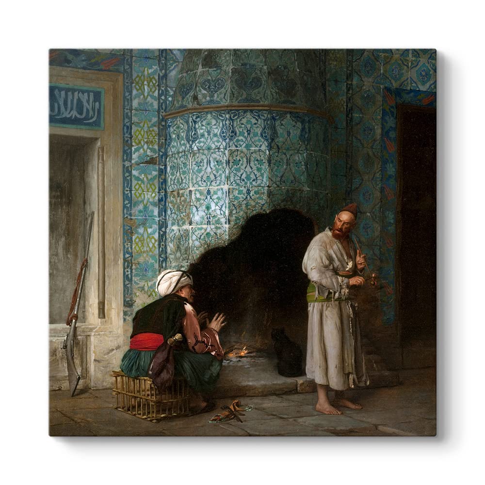 Jean Leon Gerome - Ocak Başında Sohbet Tablosu 30 x 30