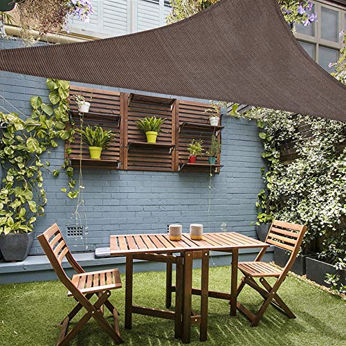 Toldo parasol triangular de 3,6 m, tela de malla con bloqueo UV para patio, jardín, al aire libre, resistente, de grado comercial, ideal para restaurante, patio, cochera, impermeable y duradero