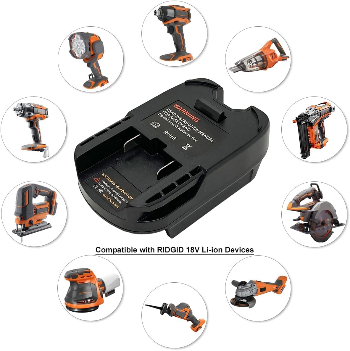 Battery Adapter for Milwaukee/Dewalt to Ridgid 18V Cordless Tools, Convert for DeWalt 20V MAX XR/Milwaukee M18 18V Battery to Ridgid 18 Volt Hyper Lithium-Ion Batteries
