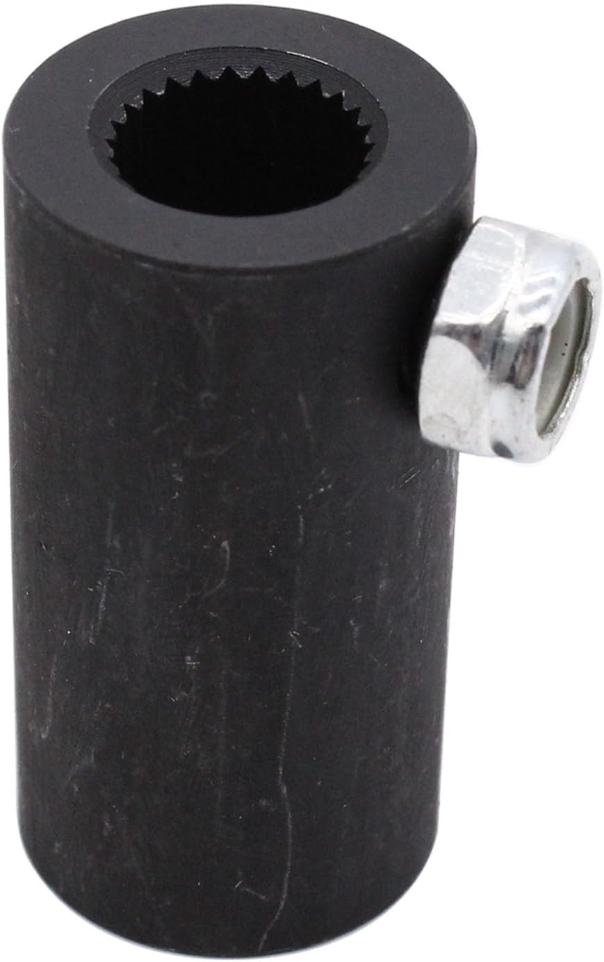 Black Steering Joints 9/16"-26 Spline to 3/4" Round Smooth Steering Shaft Coupler