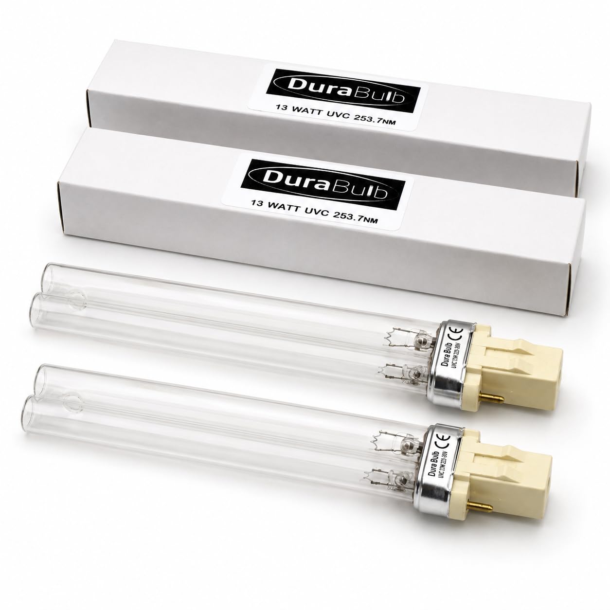 DuraBulb Twin Pack Replacement 13W GX23 UV (Ultra Violet) Bulb Lamp for Pond UVC Filters & Clarifiers
