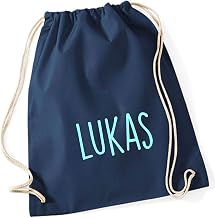 Personalised Gym Bag with Drawstring - Printed with Name - for Boys & Girls - Available in Many Colours