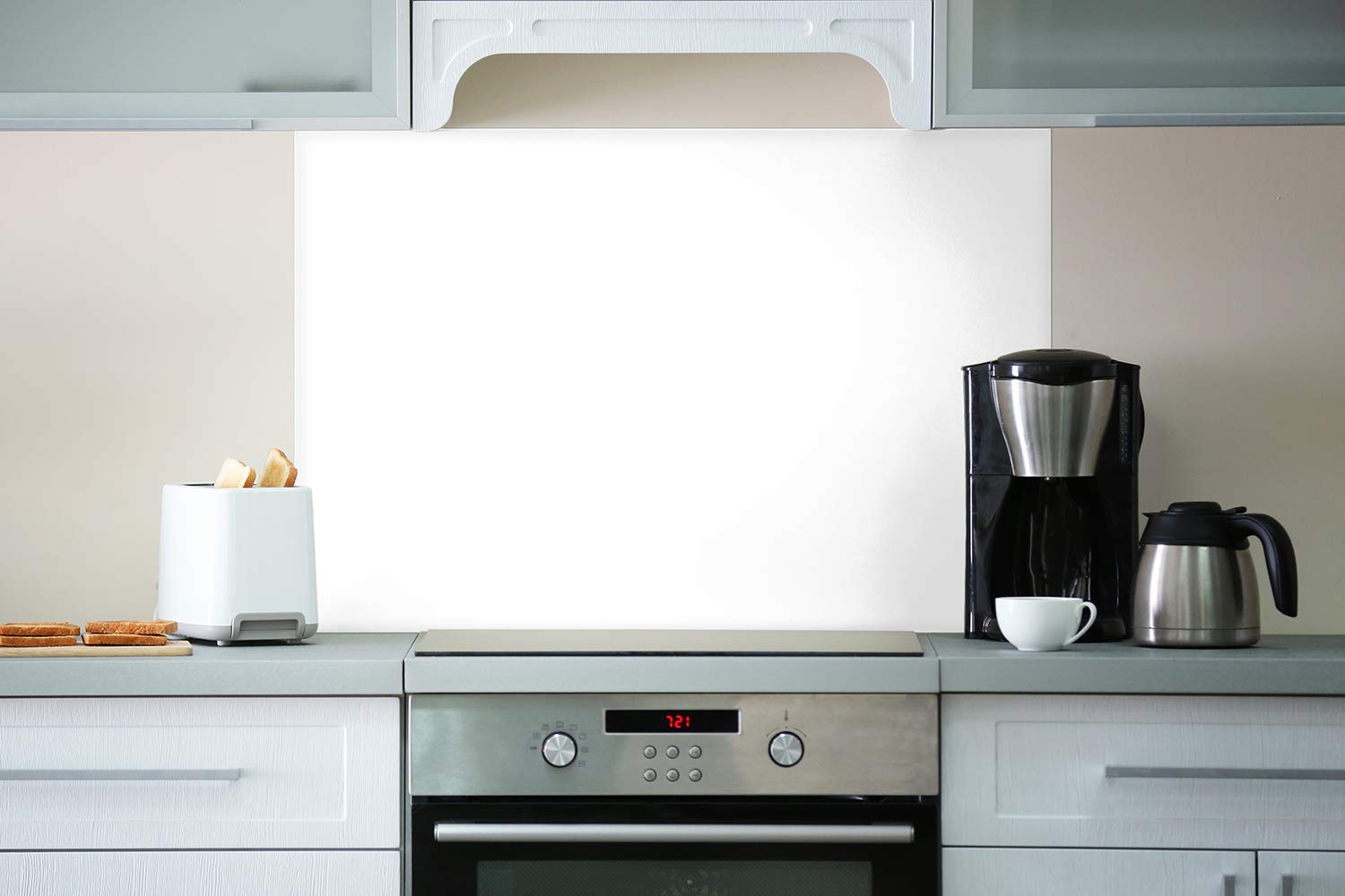 Wallario Küchenrückwand Aus Glas 250x50 Cm – Beige Spritzschutz Abwischbar