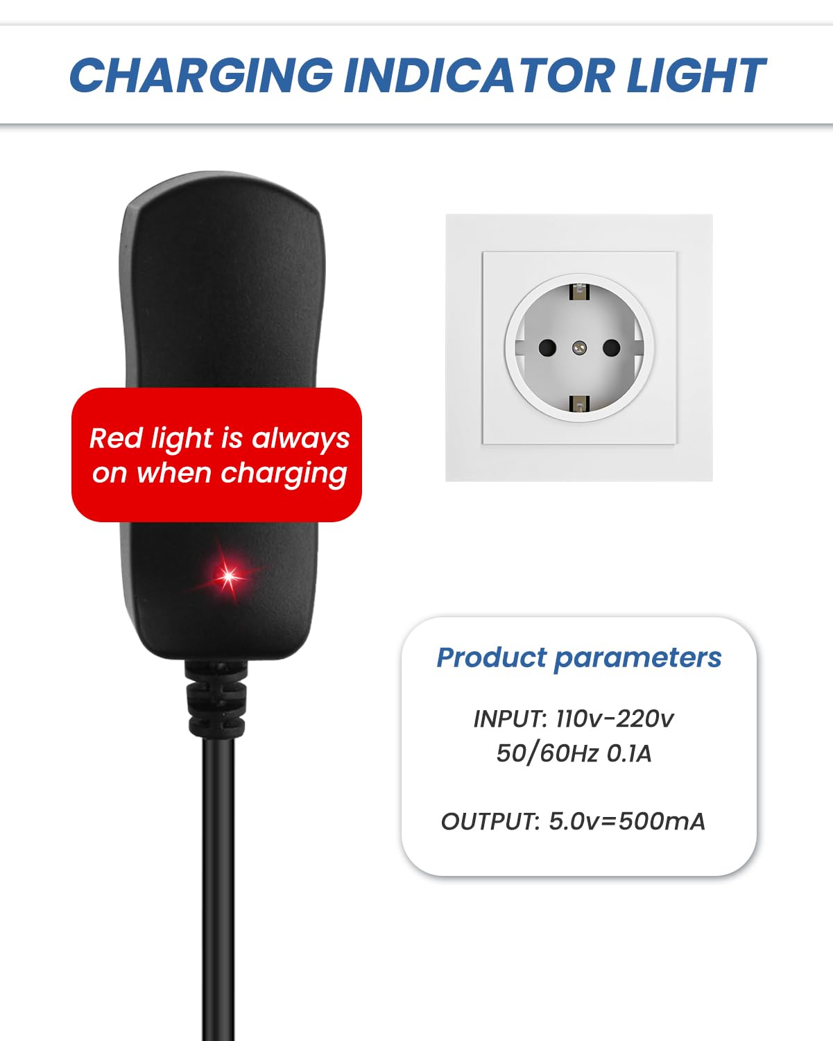 5V 0.5A Alimentatore per Fanvil Yealink Snom e Altri Telefoni IP, 110-220V Cavo di Alimentazione, Caricatore Caricabatterie Stretti, Adattatore Ricambio Risparmio Energetico, HN-Power