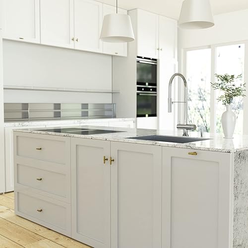 Miniatura 7 de goldenwarm Paquete de 15 pomos dorados de latón cepillado para gabinetes de cocina, pomos dorados para cajones, tiradores y perillas para cajones