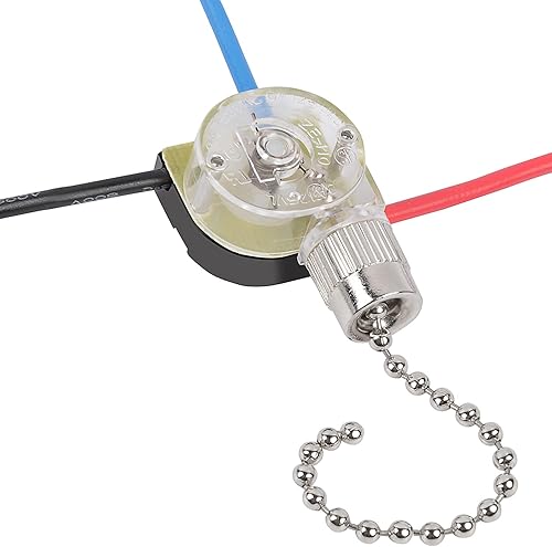 Miniatura 8 de ZE-110 - Interruptor de luz de techo, 3 vías y 3 cables, interruptor de cadena de repuesto compatible con ventilador de techo Hunter (cadena de