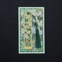 Marcadores de livro – 1 pacote de marcadores de página de borla de metal, presente com tema de pintura a óleo dourado para amantes de livros, leitores, adultos, adolescentes
