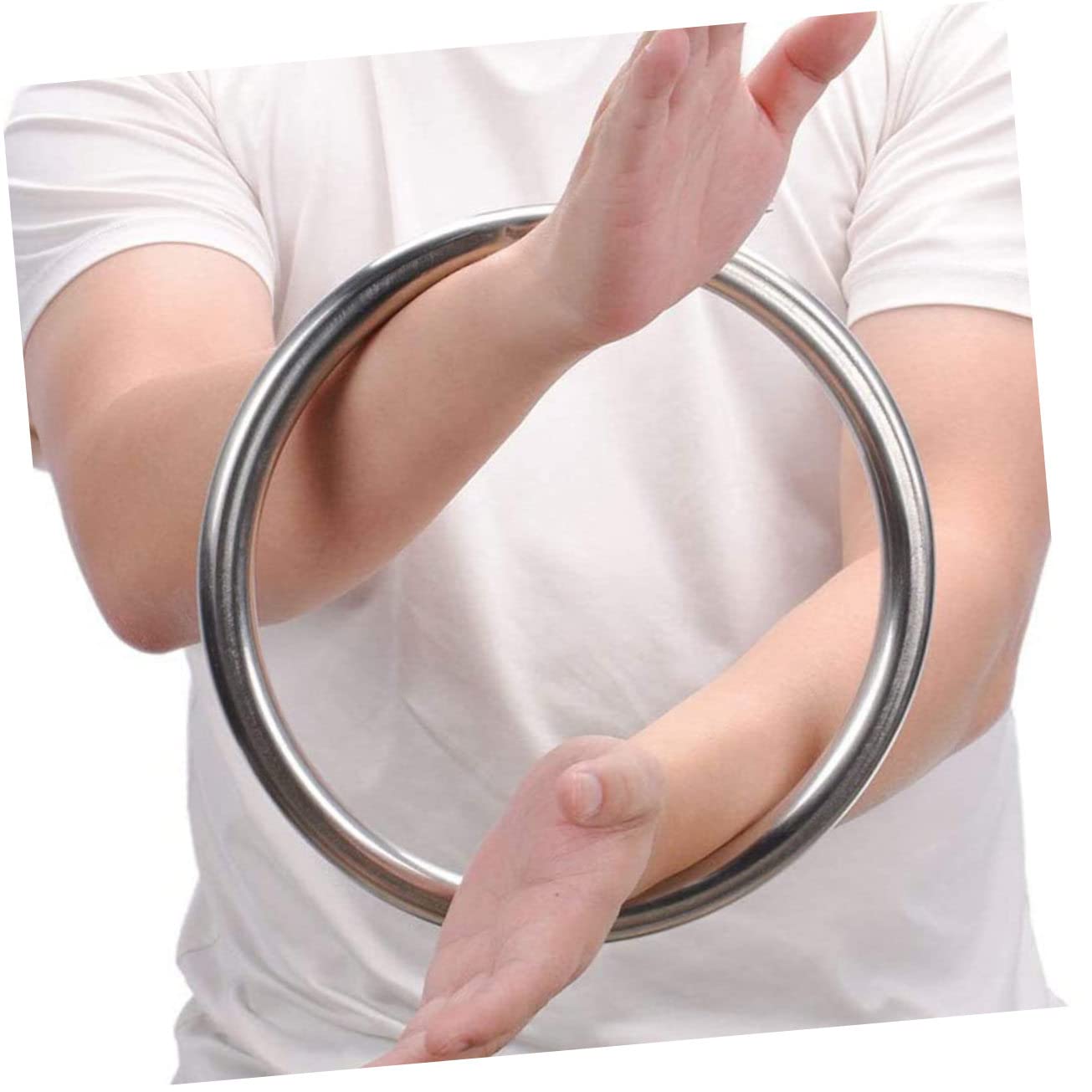 Didiseaon Edelstahl Trainingsring Belastbarer Fitness Ring für Handkoordination und Kraft Langlebiger Metallring Rostfrei Vielseitig für Wohnzimmer und Garten Design