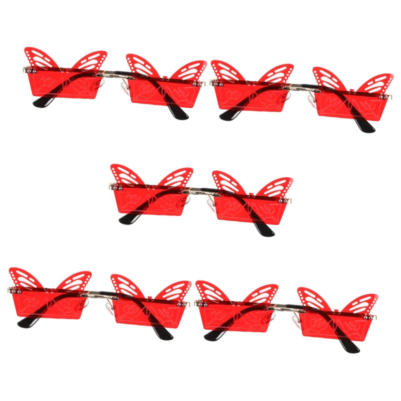 5paare Sonnenbrillen Mit Schmetterlingsdesign Für Partys Kreative Foto-requisiten Für Damen Leichte Und Sichere Materialien Für Festliche Anlässe